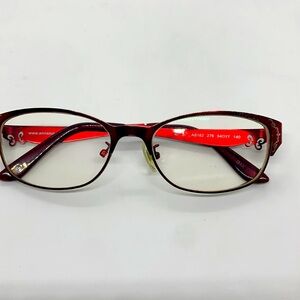 Anna Sui Glasses Red Burgundy D1X AS182 276 54 17 140 Butterfly Feminine Casual